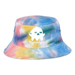 Ghost With Middle Fingers On Skateboard Lazy Funny Halloween Cool Gift Tie Dye Newport Bucket Hat