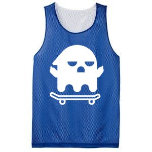 Ghost With Middle Fingers On Skateboard Lazy Funny Halloween Cool Gift Mesh Reversible Basketball Jersey Tank