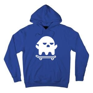 Ghost With Middle Fingers On Skateboard Lazy Funny Halloween Cool Gift Tall Hoodie