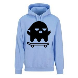 Ghost With Middle Fingers On Skateboard Lazy Funny Halloween Cool Gift Unisex Surf Hoodie