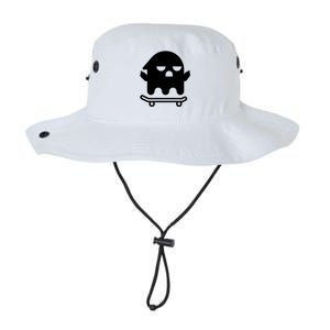 Ghost With Middle Fingers On Skateboard Lazy Funny Halloween Cool Gift Legacy Cool Fit Booney Bucket Hat