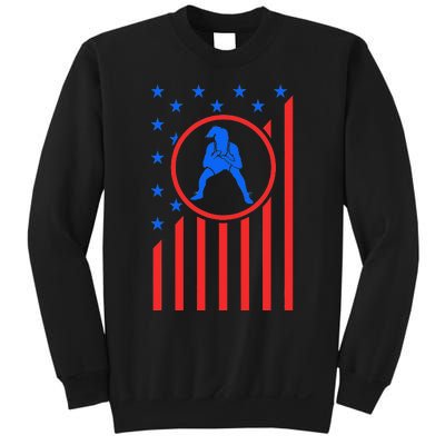 Girls Wrestling Mom  Wrestler Female Wrestle USA Flag  Sweatshirt