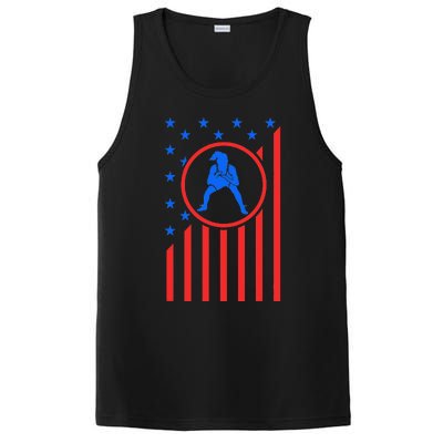 Girls Wrestling Mom  Wrestler Female Wrestle USA Flag  PosiCharge Competitor Tank