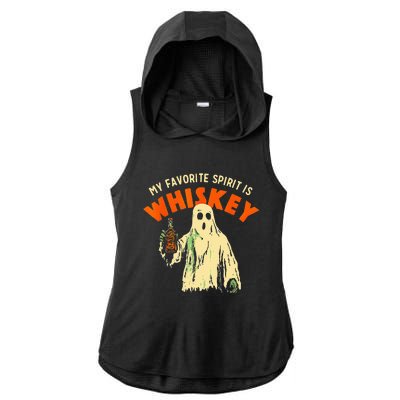 Ghost Whiskey My Favorite Spirit Is Whiskey Ghost Ladies PosiCharge Tri-Blend Wicking Draft Hoodie Tank