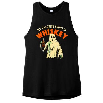 Ghost Whiskey My Favorite Spirit Is Whiskey Ghost Ladies PosiCharge Tri-Blend Wicking Tank