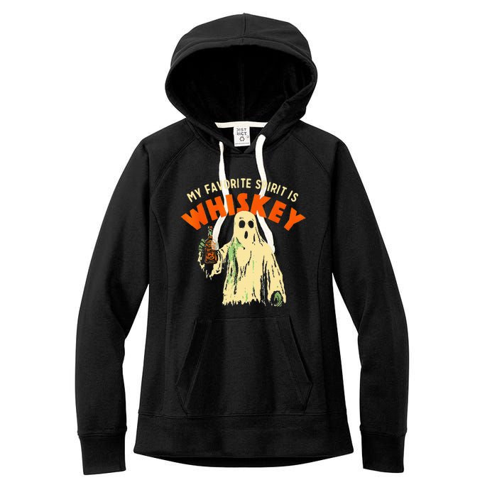 Ghost Whiskey My Favorite Spirit Is Whiskey Ghost Women's Fleece Hoodie