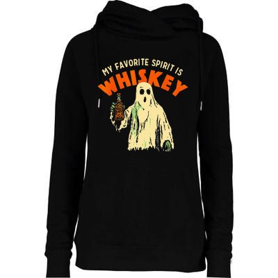 Ghost Whiskey My Favorite Spirit Is Whiskey Ghost Womens Funnel Neck Pullover Hood