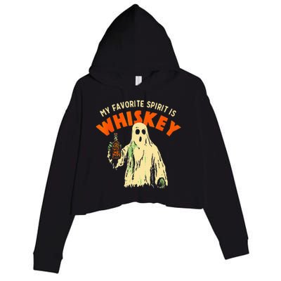 Ghost Whiskey My Favorite Spirit Is Whiskey Ghost Crop Fleece Hoodie