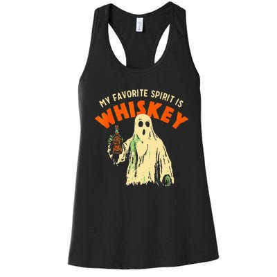 Ghost Whiskey My Favorite Spirit Is Whiskey Ghost Women's Racerback Tank