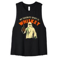 Ghost Whiskey My Favorite Spirit Is Whiskey Ghost Women's Racerback Cropped Tank