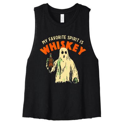 Ghost Whiskey My Favorite Spirit Is Whiskey Ghost Women's Racerback Cropped Tank