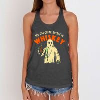 Ghost Whiskey My Favorite Spirit Is Whiskey Ghost Women's Knotted Racerback Tank