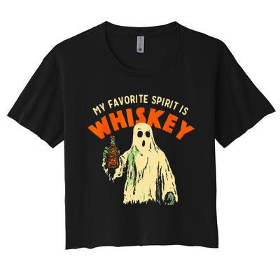 Ghost Whiskey My Favorite Spirit Is Whiskey Ghost Women's Crop Top Tee