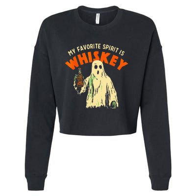 Ghost Whiskey My Favorite Spirit Is Whiskey Ghost Cropped Pullover Crew