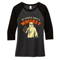 Ghost Whiskey My Favorite Spirit Is Whiskey Ghost Women's Tri-Blend 3/4-Sleeve Raglan Shirt