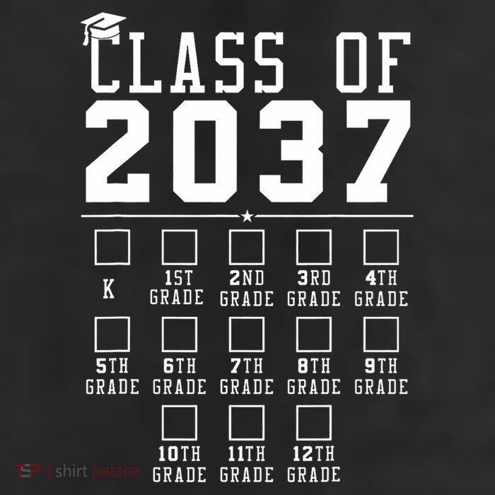 Grow With Me Class Of 2037 Handprint Kindergarten Graduation 7 Panel Mesh Trucker Snapback Hat