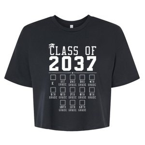 Grow With Me Class Of 2037 Handprint Kindergarten Graduation Bella+Canvas Jersey Crop Tee