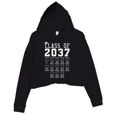 Grow With Me Class Of 2037 Handprint Kindergarten Graduation Crop Fleece Hoodie