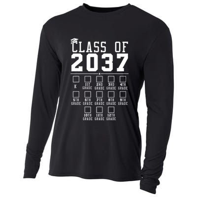 Grow With Me Class Of 2037 Handprint Kindergarten Graduation Cooling Performance Long Sleeve Crew