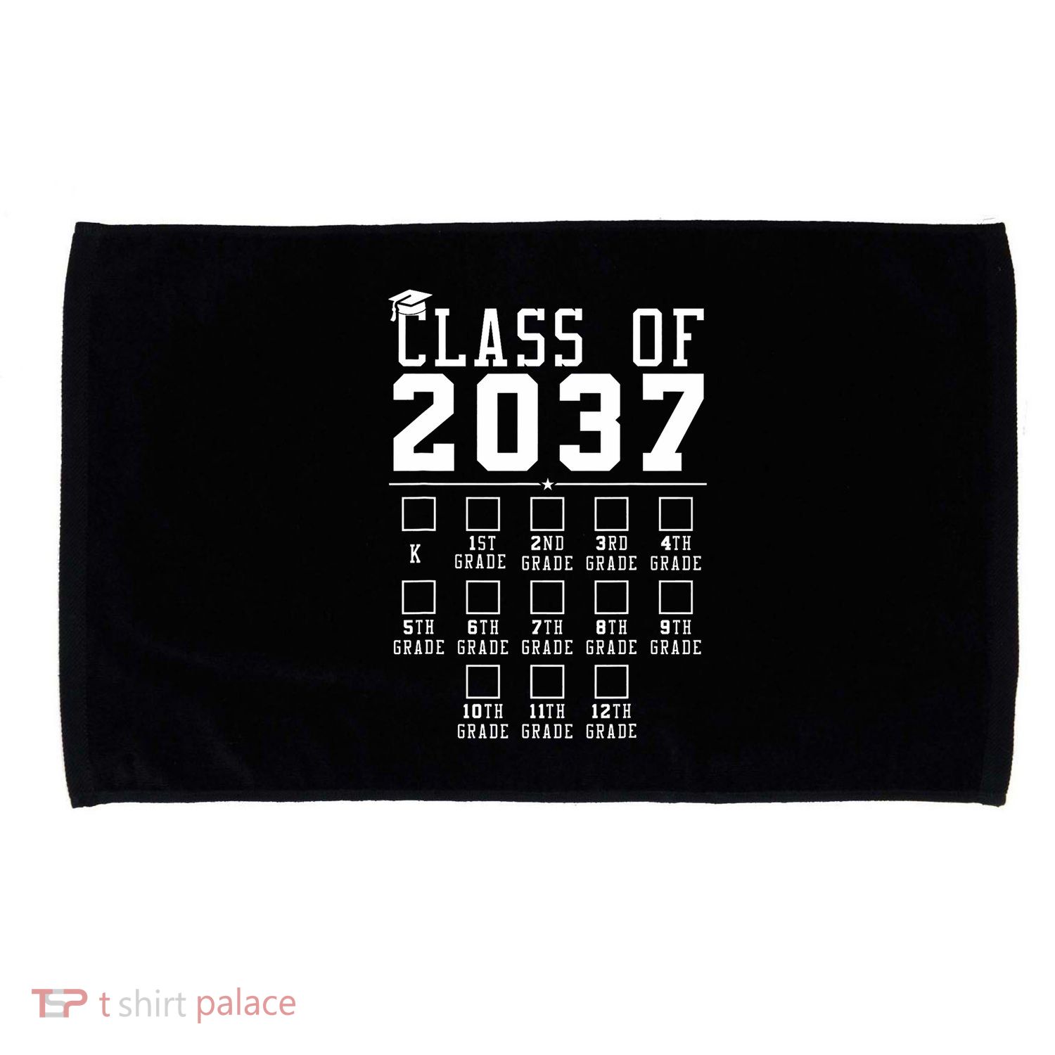 Grow With Me Class Of 2037 Handprint Kindergarten Graduation Microfiber Hand Towel
