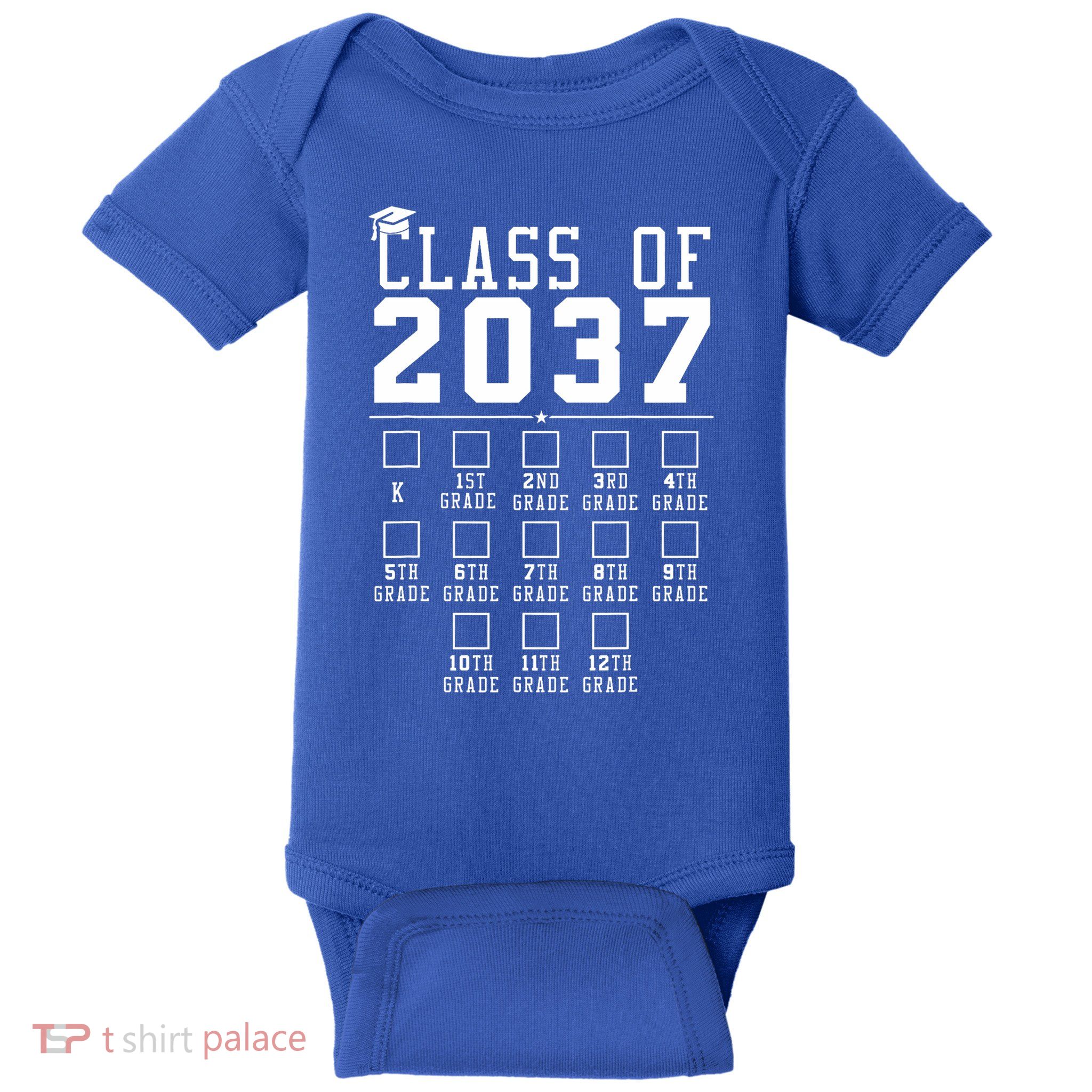 Grow With Me Class Of 2037 Handprint Kindergarten Graduation Baby Bodysuit