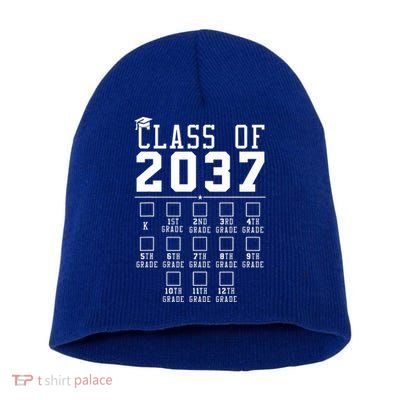 Grow With Me Class Of 2037 Handprint Kindergarten Graduation Short Acrylic Beanie