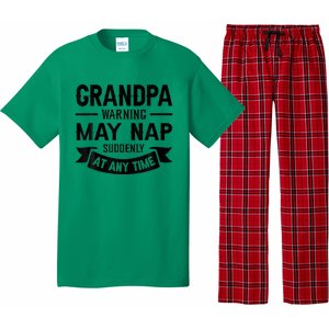 Grandpa Warning May Nap Suddenly At Any Ime Pajama Set