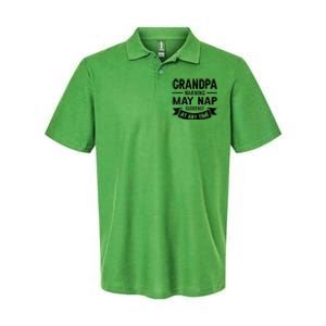 Grandpa Warning May Nap Suddenly At Any Ime Softstyle Adult Sport Polo