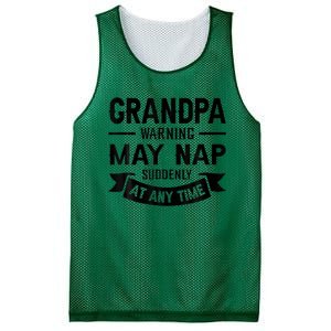 Grandpa Warning May Nap Suddenly At Any Ime Mesh Reversible Basketball Jersey Tank