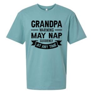 Grandpa Warning May Nap Suddenly At Any Ime Sueded Cloud Jersey T-Shirt