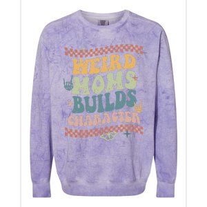 Groovy Weird Moms Build Character Mother's Day Colorblast Crewneck Sweatshirt