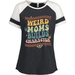 Groovy Weird Moms Build Character Mother's Day Enza Ladies Jersey Colorblock Tee