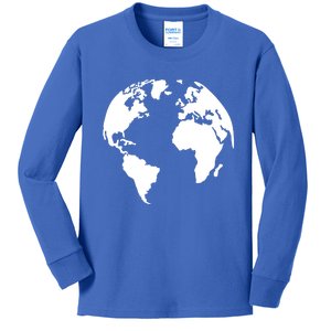 Globe World Map Gift Kids Long Sleeve Shirt