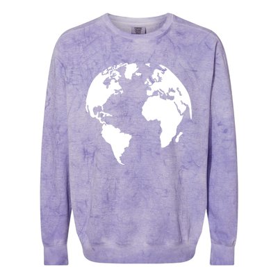 Globe World Map Gift Colorblast Crewneck Sweatshirt