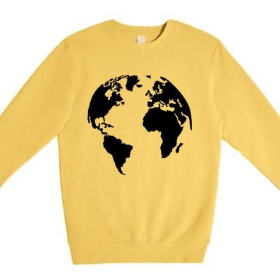 Globe World Map Gift Premium Crewneck Sweatshirt