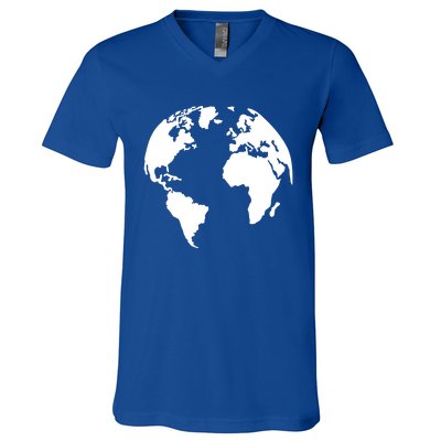 Globe World Map Gift V-Neck T-Shirt