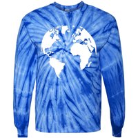 Globe World Map Gift Tie-Dye Long Sleeve Shirt