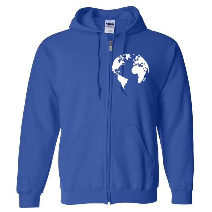 Globe World Map Gift Full Zip Hoodie