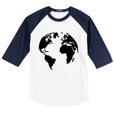 Globe World Map Gift Baseball Sleeve Shirt