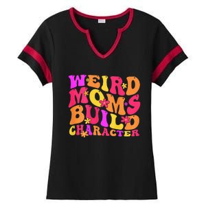 Groovy Weird Moms Build Character Mother's Day ( On Back) Ladies Halftime Notch Neck Tee