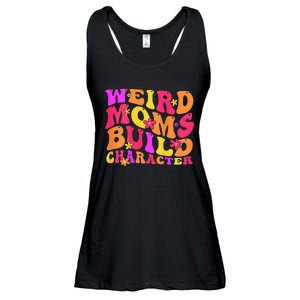 Groovy Weird Moms Build Character Mother's Day ( On Back) Ladies Essential Flowy Tank