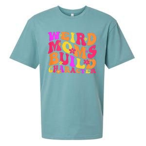 Groovy Weird Moms Build Character Mother's Day ( On Back) Sueded Cloud Jersey T-Shirt