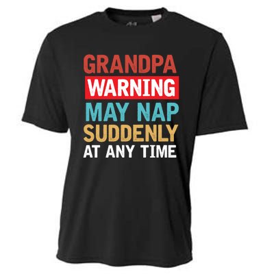 Grandpa Warning May Nap Suddenly Gift Vintage Cooling Performance Crew T-Shirt