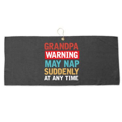 Grandpa Warning May Nap Suddenly Gift Vintage Large Microfiber Waffle Golf Towel