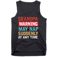 Grandpa Warning May Nap Suddenly Gift Vintage Tank Top