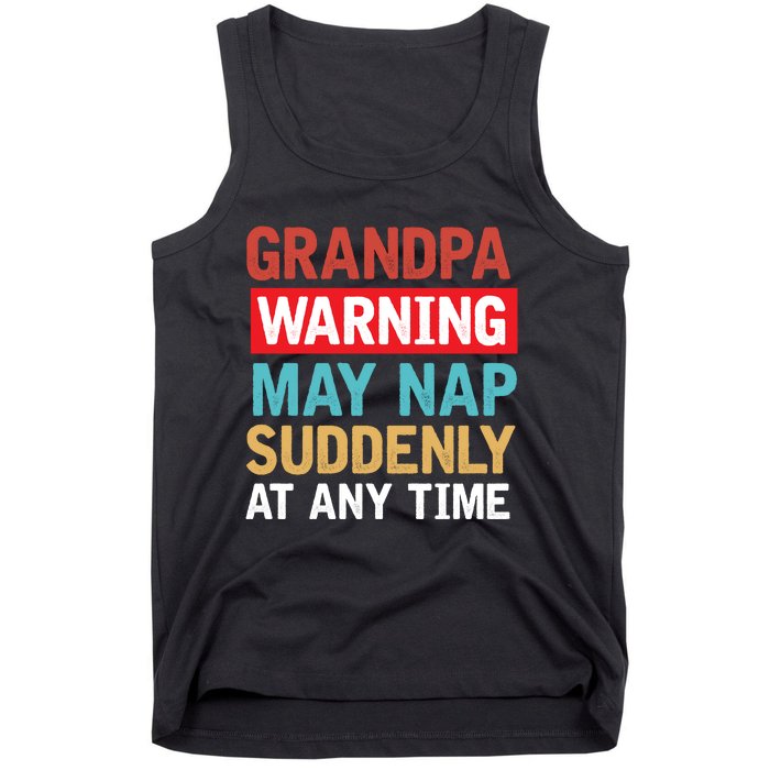 Grandpa Warning May Nap Suddenly Gift Vintage Tank Top