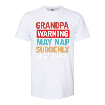 Grandpa Warning May Nap Suddenly Gift Vintage Softstyle CVC T-Shirt