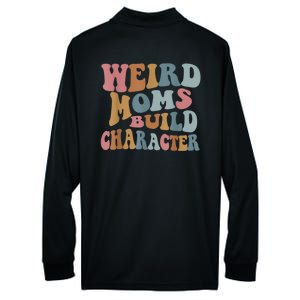 Groovy Weird Moms Build Character Funny , Overstimulated Mom (Back) Performance Long Sleeve Polo