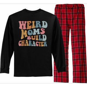 Groovy Weird Moms Build Character Funny , Overstimulated Mom (Back) Long Sleeve Pajama Set