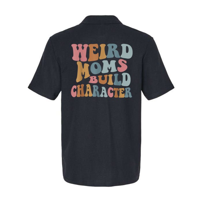 Groovy Weird Moms Build Character Funny , Overstimulated Mom (Back) Softstyle Adult Sport Polo